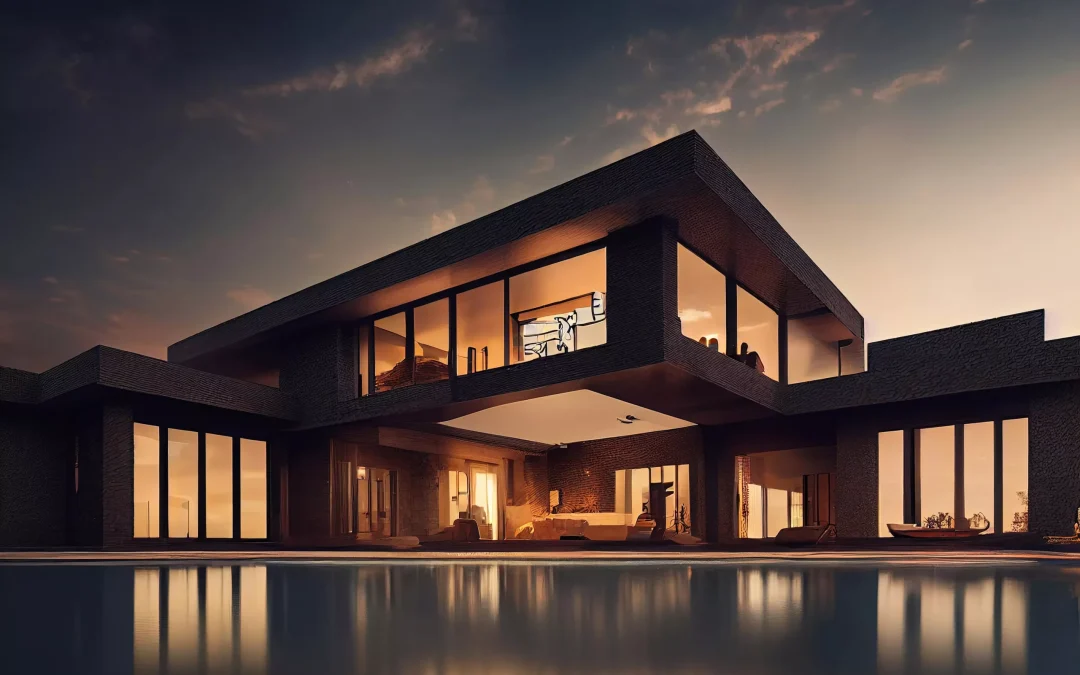 Modern architecture with swimming pool